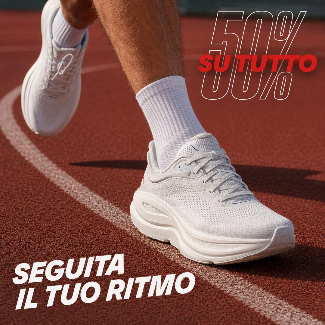 Scarpe bianche da running su strada senza loghi