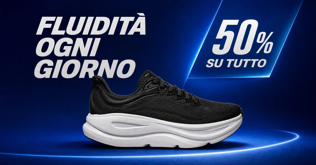 Scarpa nera senza loghi in una scena da corsa